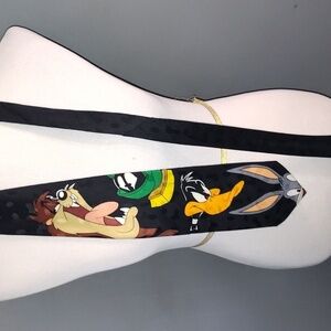 1996 Looney Tunes Mania Taz, Bugs Bunny, Daffy Duck, Marvin Martian Neck Tie